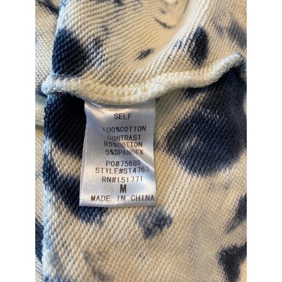 Le Lis Tie-Dye Crop Sweatshirt, Off-white and Navy Blue, Size Medium - Picture 8 of 8